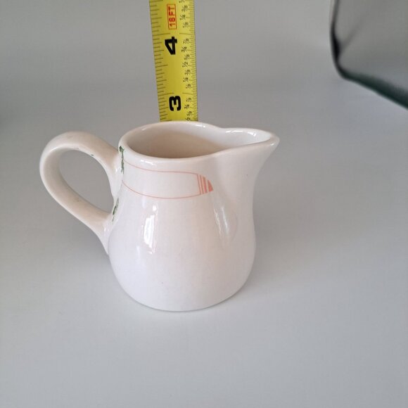 Syracuse China Syralite Creamer Pitcher With Orange Stripe Design - Picture 3 of 13